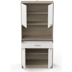 Belfurn - Keukenbuffet Napoli 84cm breed in eiken/wit melamine