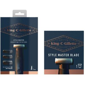 King C. Gillette Style Master Stoppelbaardtrimmer + Refill Pakket