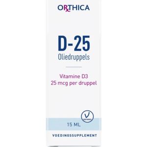 2x Orthica Vitamine D-25 Oliedruppels 15 ml