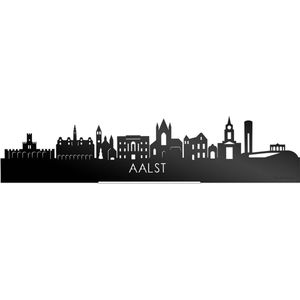 Standing Skyline Aalst Zwart Glanzend - 60 cm - Woondecoratie design - Decoratie om neer te zetten en om op te hangen - Meer steden beschikbaar - Cadeau voor hem - Cadeau voor haar - Jubileum - Verjaardag - Housewarming - Interieur - WoodWideCities
