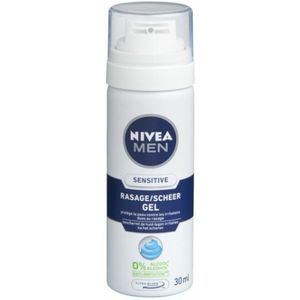 3x NIVEA Men Scheergel Sensitive Mini 30 ml