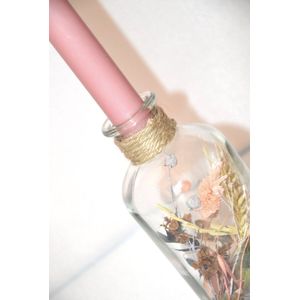 Flower bottle | roze | droogbloemen | kaars | CASA156 | woonaccessoires | cadeau | vrouw | flowers