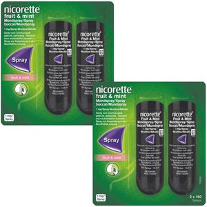 Nicorette Fruit & Mint Mondspray 4 x 1mg - 4 x 150 sprays