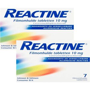 Reactine Allergietabletten Cetirizine 10 mg - 2 x 7 tabletten