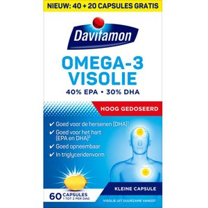 4x Davitamon Omega-3 Visolie 60 capsules