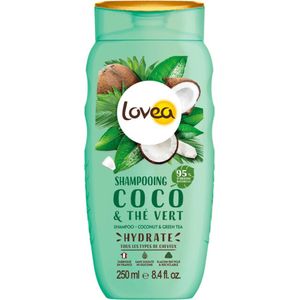 6x Lovea Kokos en Groene Thee Shampoo 250 ml