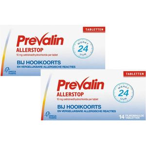 Prevalin Allerstop Allergietabletten Cetirizine 10 mg - 2 x 14 tabletten
