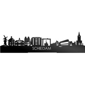 Standing Skyline Schiedam Zwart Glanzend - 60 cm - Woondecoratie design - Decoratie om neer te zetten en om op te hangen - Meer steden beschikbaar - Cadeau voor hem - Cadeau voor haar - Jubileum - Verjaardag - Housewarming - Interieur -
