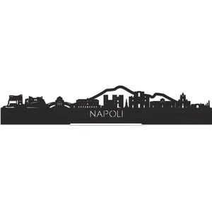 Standing Skyline Napoli Zwart hout - 60 cm - Woondecoratie design - Decoratie om neer te zetten en om op te hangen - Meer steden beschikbaar - Cadeau voor hem - Cadeau voor haar - Jubileum - Verjaardag - Housewarming - Interieur - WoodWideCities