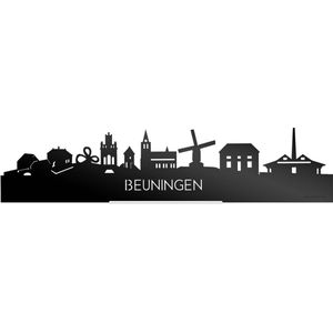 Standing Skyline Beuningen Zwart Glanzend - 40 cm - Woon decoratie om neer te zetten en om op te hangen - Meer steden beschikbaar - Cadeau voor hem - Cadeau voor haar - Jubileum - Verjaardag - Housewarming - Aandenken aan stad - WoodWideCities