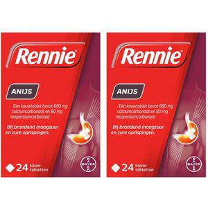Rennie Anijs Kauwtabletten - 2 x 24 tabletten