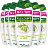6x Palmolive Douchecréme Naturals Olijf & Melk 750 ml