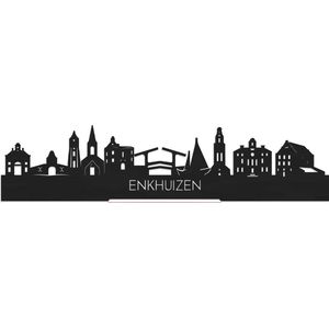 Standing Skyline Enkhuizen Zwart hout - 60 cm - Woondecoratie design - Decoratie om neer te zetten en om op te hangen - Meer steden beschikbaar - Cadeau voor hem - Cadeau voor haar - Jubileum - Verjaardag - Housewarming - Interieur - WoodWideCities