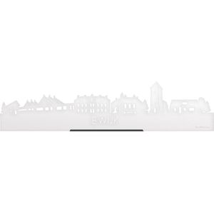 Standing Skyline Ewijk Wit Glanzend - 60 cm - Woondecoratie design - Decoratie om neer te zetten en om op te hangen - Meer steden beschikbaar - Cadeau voor hem - Cadeau voor haar - Jubileum - Verjaardag - Housewarming - Interieur - WoodWideCities