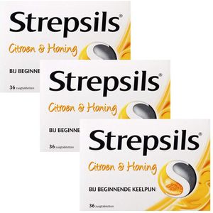 Strepsils Citroen & Honing - 3 x 36 zuigtabletten