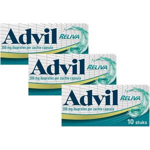 Advil Reliva Liquid Caps 200mg - 3 x 10 capsules