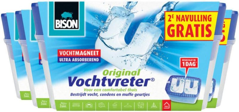 4x Bison Vochtvreter + 2 Navullingen Neutraal 2 x 900 gr