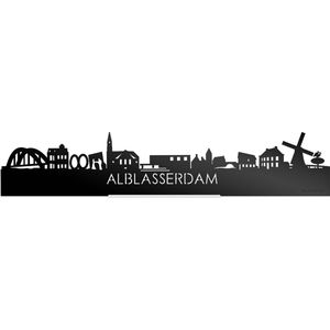 Standing Skyline Alblasserdam Zwart Glanzend - 60 cm - Woondecoratie design - Decoratie om neer te zetten en om op te hangen - Meer steden beschikbaar - Cadeau voor hem - Cadeau voor haar - Jubileum - Verjaardag - Housewarming - Interieur -