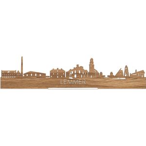 Standing Skyline Lemmer Eikenhout - 60 cm - Woondecoratie design - Decoratie om neer te zetten en om op te hangen - Meer steden beschikbaar - Cadeau voor hem - Cadeau voor haar - Jubileum - Verjaardag - Housewarming - Interieur - WoodWideCities