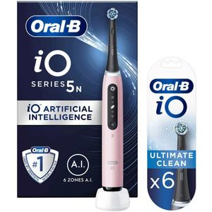 Oral-B Elektrische Tandenborstel iO5 Roze + Opzetborstels 6 stuks Pakket