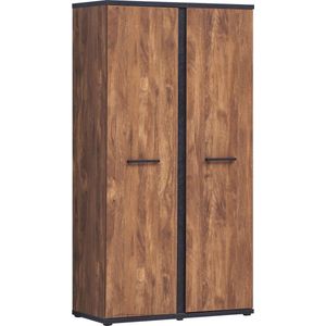 Belfurn - Ellen - kledingkast 2 deuren 108cm - kleur acacia bruin met zwart