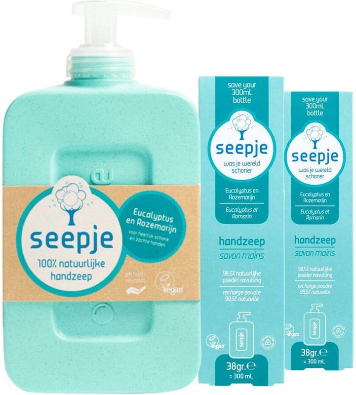Seepje - Handzeep Eucalyptus - 300 ml - 100% Natuurlijk - Vegan