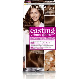2x L'Oréal Casting Crème Gloss Semi-Permanente Haarkleuring 535 - Chocolate - Licht Goud Mahoniebruin