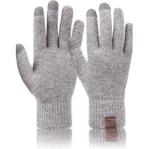 Winterhandschoenen, warme gebreide touchscreen-handschoenen, wollen thermische handschoenen, koudebestendige wanten met elastische winddichte manchet voor mannen en vrouwen