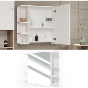 Fynn spiegelkast 80 cm - badkamerspiegel hangspiegel (wit)