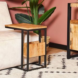 Meubels4nu - Slider - Laptoptafel - Banktafel - Bijzettafel - Mangohout - Naturel - Zijtafel