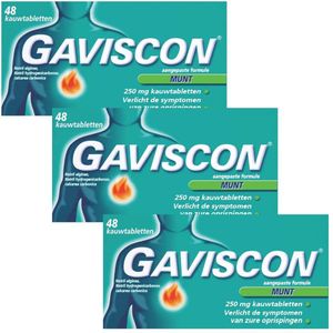 Gaviscon Kauwtabletten Pepermunt - 3 x 48 tabletten