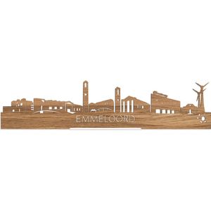 Standing Skyline Emmeloord Eikenhout - 60 cm - Woondecoratie design - Decoratie om neer te zetten en om op te hangen - Meer steden beschikbaar - Cadeau voor hem - Cadeau voor haar - Jubileum - Verjaardag - Housewarming - Interieur - WoodWideCities