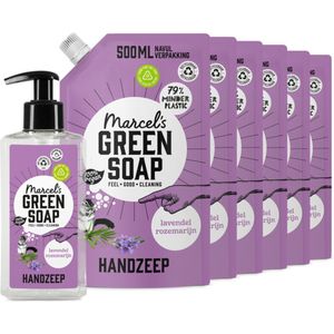 Marcel's Green Soap Handzeep Lavendel & Rozemarijn 250 ml + 6 Navullingen Pakket