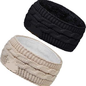 Hoofdband, voor dames, voor in de winter, gebreid, dik, gespikkeld, oorwarmers, elastisch