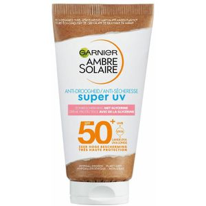 2x Garnier Ambre Solaire Sensitive Expert+ Super UV Gezicht Zonnebrandcreme Anti-Droogheid SPF 50+ 50 ml