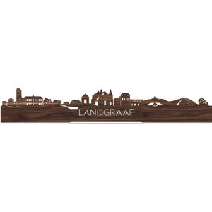 Standing Skyline Landgraaf Notenhout - 60 cm - Woondecoratie design - Decoratie om neer te zetten en om op te hangen - Meer steden beschikbaar - Cadeau voor hem - Cadeau voor haar - Jubileum - Verjaardag - Housewarming - Interieur - WoodWideCities