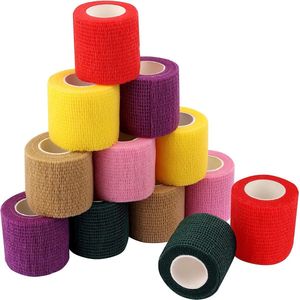 12 Rollen Zelfklevend Verband, Voor mensen en ook voor Huisdier Wikkel Bandage Tape, Zelfklevende Bandages, Vet Wrap, voor Paard, Pols, Enkel Gewricht Verstuikt, Zwelling En Sportbescherming (5cm x 4.5m)