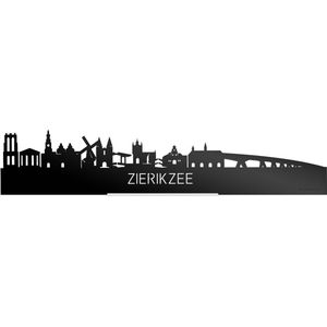 Standing Skyline Zierikzee Zwart Glanzend - 40 cm - Woon decoratie om neer te zetten en om op te hangen - Meer steden beschikbaar - Cadeau voor hem - Cadeau voor haar - Jubileum - Verjaardag - Housewarming - Aandenken aan stad - WoodWideCities