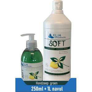 Elja Handzeep groen 1L + 250ml Pouse Mousse
