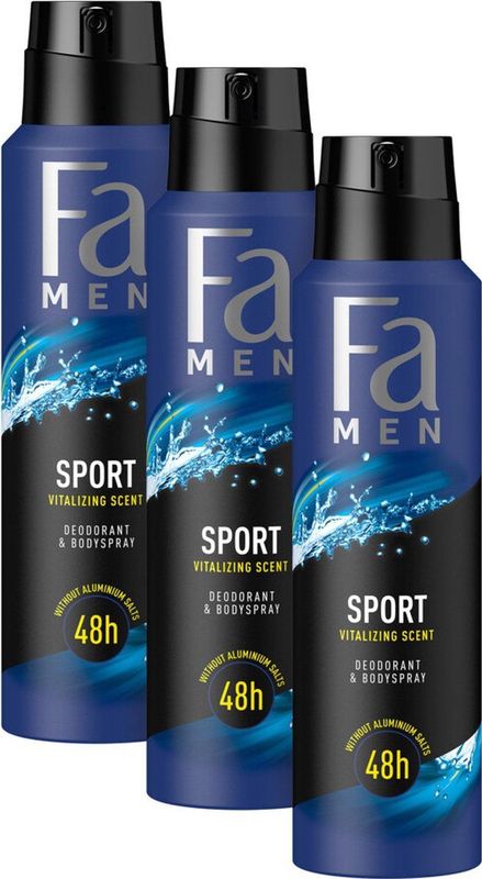 3x Fa Men Deodorant Spray Sport 150 ml