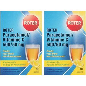 Roter Paracetamol Vitamine C 500/50mg - 2 x 10 sachets