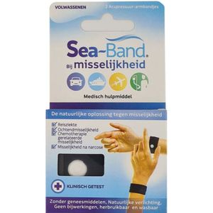 3x Sea Band Polsband bij Misselijkheid Zwart