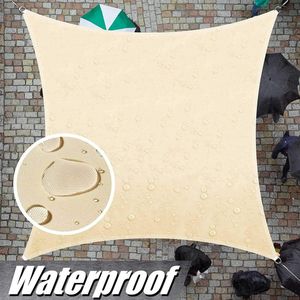 Zonnescherm Zeil Rechthoek UV Blok Luifel Waterdicht Weerbestendig Duurzaam Perfect voor Patio Achtertuin Gazon Tuin Outdoor Activiteiten met Gratis Touw (Beige,(2x2m, Beige)