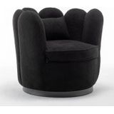 Fauteuil Daphne teddy zwart draaibare fauteuil