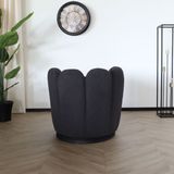 Fauteuil Daphne teddy zwart draaibare fauteuil