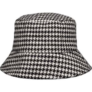Bucket hat - Emmerhoed - Hoed - Zwart Wit - Trendy - Ruitjes