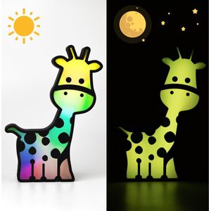 KiddieAlarm Giraf Nachtlampje & Slaaptrainer - Kinderwekker - Slaapwekker - Peuterwekker - Baby - Peuter - Tiener - Dag- en nachtritme - Geen lawaai | Stil