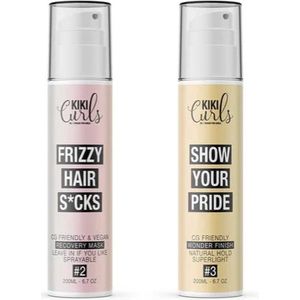 Kiki Curls #2 Recovery Mask en #3 Wonder Finish | Voor krullen | CG proof | Duo 2x 200ml