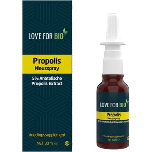 Love For Bio | Propolis Neusspray 5% - Puur natuur - Geeft je neusgezondheid een flinke boost - Normaal ademhalen - Ontstekingsremmend