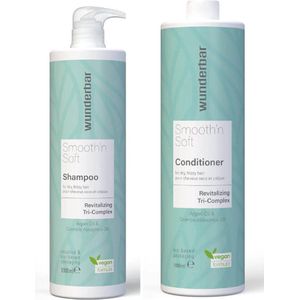 Wunderbar Smooth'n Soft Duo Shampoo & Conditioner 1L | Extra voordelig